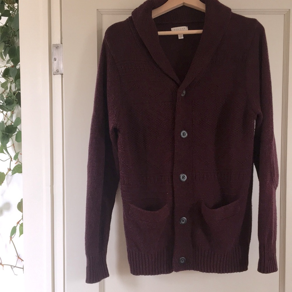 Longline Burgundy Cardigan